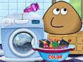 play Pou Washing Clothes