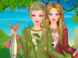 play Barbie Fishing Princess Dressup