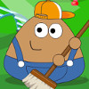 play Pou School Clean Up