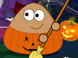 play Pou Halloween Cleanup