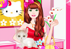 play Barbie With Kitty Dressup