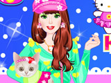 play Barbie With Kitty Dressup