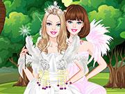 play Barbie White Swan Bride