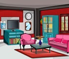 play Glitter Red Living Room Escape