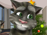 Talking Tom Christmas Decor Kissing