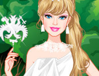 play Barbie White Swan Bride Dress Up