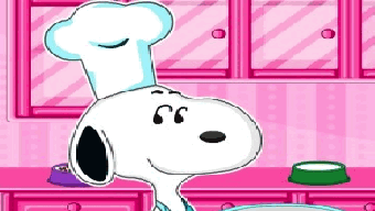 play Snoopy'S Rainbow Clown Cake