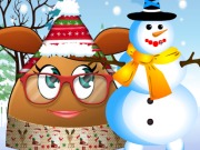 play Pou Girl Bulding A Snowman