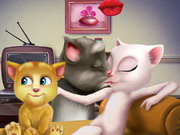 Talking Tom And Angela Kissing