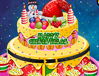 play Creamy Christmas Cake Decor