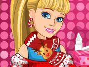 play Barbies Christmas Patchwork Dress Kissing