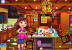 play Dora Christmas Kitchen Cleaning