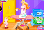 play Barbie Laundry For Her Baby