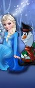 Elsa And Anna Building Olaf