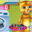 Talking Ginger Washing Clothes game