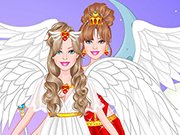 play Barbie Angel Bride Dressup