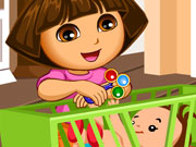 play Dora Babysitter Slacking Kissing