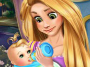 Rapunzel Baby Feeding Kissing