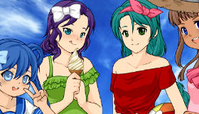 play Manga Girls Beach Dress Up