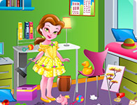 play Litte Princess Belle Room Cleaning