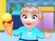 Baby Elsa Cooking Homemade Icecream