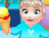 play Baby Elsa Cooking Homemade Icecream