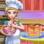 play Pregnant Elsa Baking Pancakes