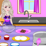play Elsa Cooking Chunky Cheesecake Brownies
