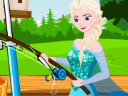 play Elsa Learns Fishing Kissing