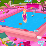 play Barbie Pool Party Cleaning