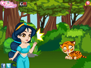 play Princess Jasmin Caring Baby Tiger