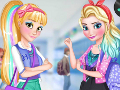 play Elsa And Rapunzel College Girls