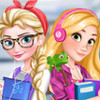 play Elsa And Rapunzel College Girls