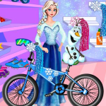 play Elsa And Olaf Bike Decor