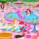 play Princess Pool Party Cleaning