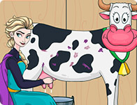 play Elsa Milking Cow