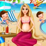 play Pregnant Rapunzel Pool Party