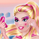 play Super Barbie Sparkling Makeup