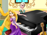 play Elsa And Rapunzel Piano Contest