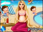 Pregnant Rapunzel Pool Party