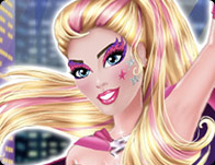 play Super Barbie Sparkling Makeup