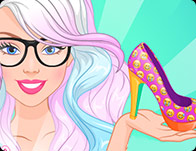 play Barbie Design My Emoji Shoes