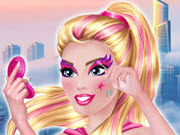 play Super Barbie Sparkling Makeup