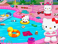 play Hello Kitty Messy Swimming Pool