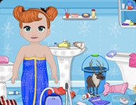 Frozen Baby Bathroom Cleaning