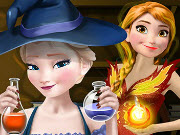 play Elsa And Anna Superpower Potions