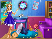 play Elsa Room Cleaning