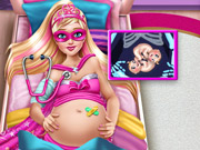 play Super Barbie Pregnant Emergency