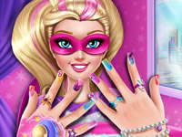 play Super Barbie Power Nails