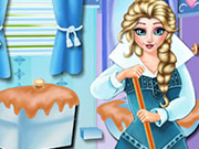 play Elsa Bathroom Clean-Up